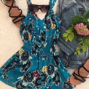 🍍Billabong Ever Last floral romper in teal.